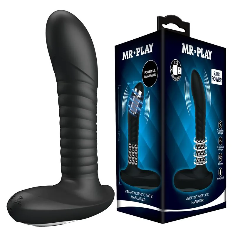 Massajador de Próstata com Vibração e Bolas Rotativas Mr Play