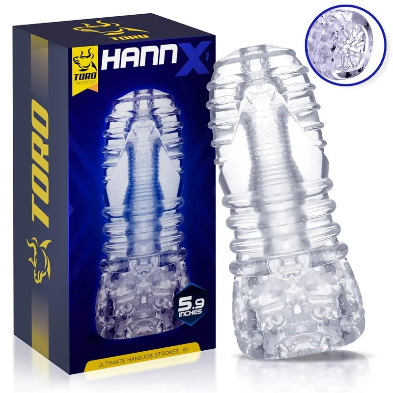 Masturbador Manual Hannx1 Ultimate Open Concept Minothor Translúcido 5.9