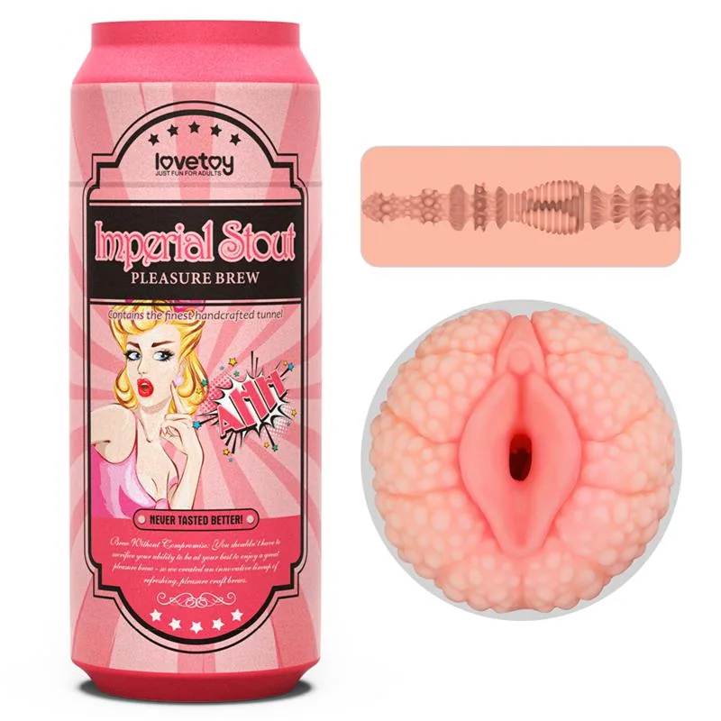 Masturbador Lata Imperial Stout Vagina Texturada 19,8 cm