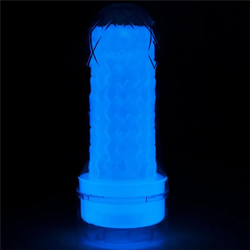 Masturbador Lumino com Luz Lovetoy Azul 17 cm