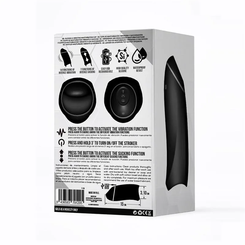 Masturbador Oral Vibração e Sucção Evony 15 cm — vista 3 de 3
