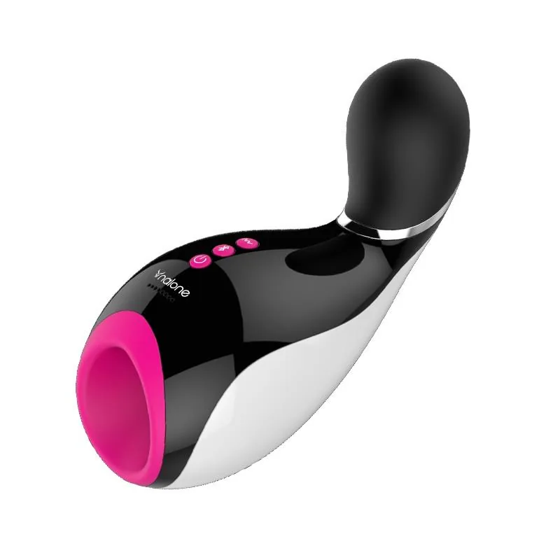 Masturbador Oxxy Vibratório com Sucção Preto e Fúcsia 19 cm
