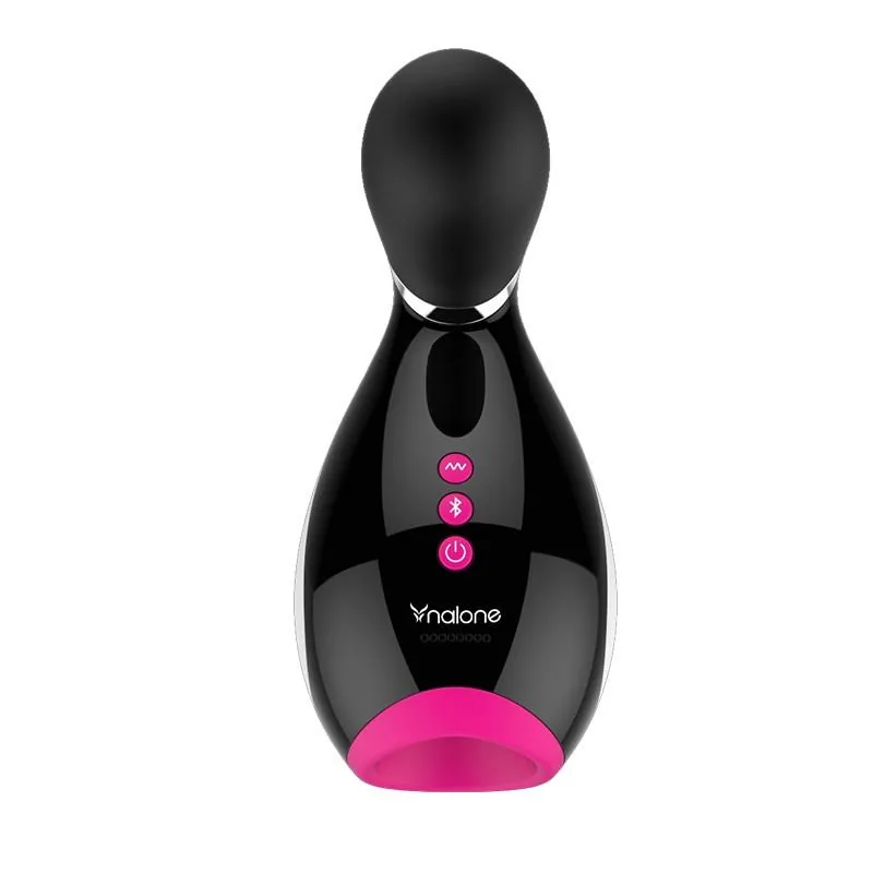 Masturbador Oxxy Vibratório com Sucção Preto e Fúcsia 19 cm — vista 2 de 3