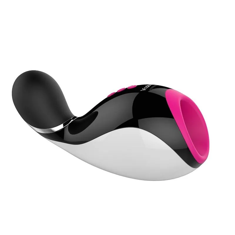 Masturbador Oxxy Vibratório com Sucção Preto e Fúcsia 19 cm — vista 3 de 3