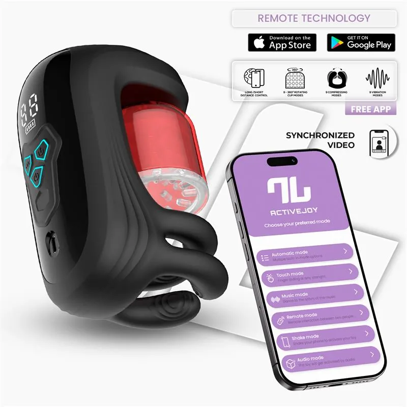 Masturbador Torky com Rotação e Compressão com App 15 cm