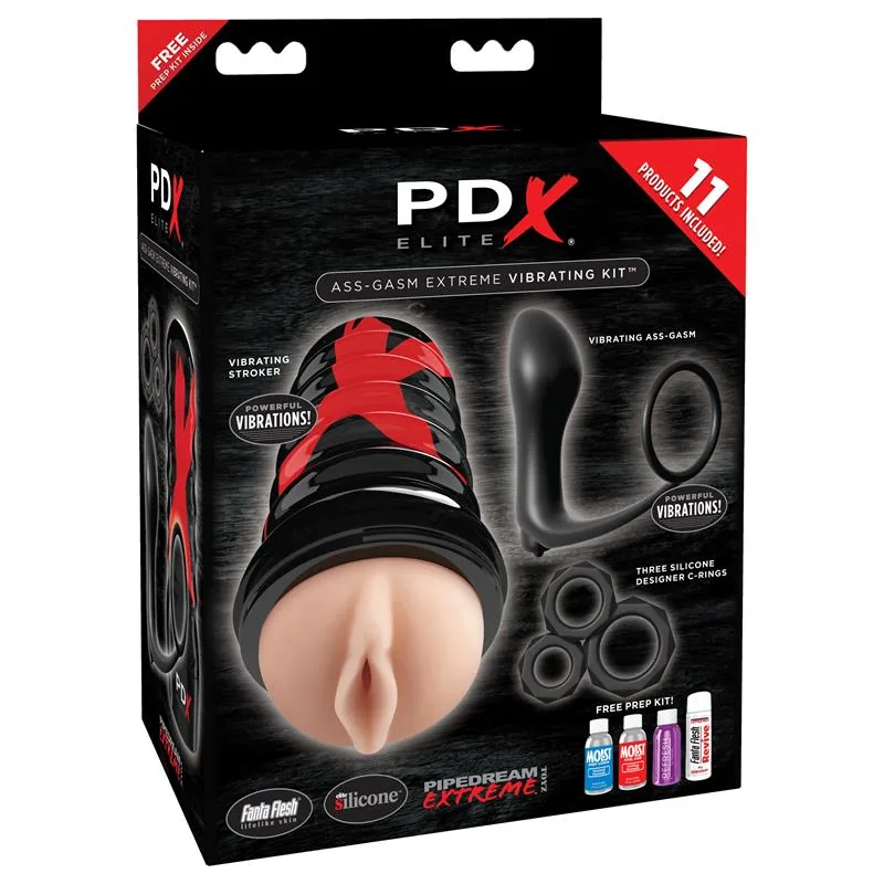 Masturbador Vibratório PDX Elite Ass-Gasm Kit 18,6 cm — vista 3 de 3
