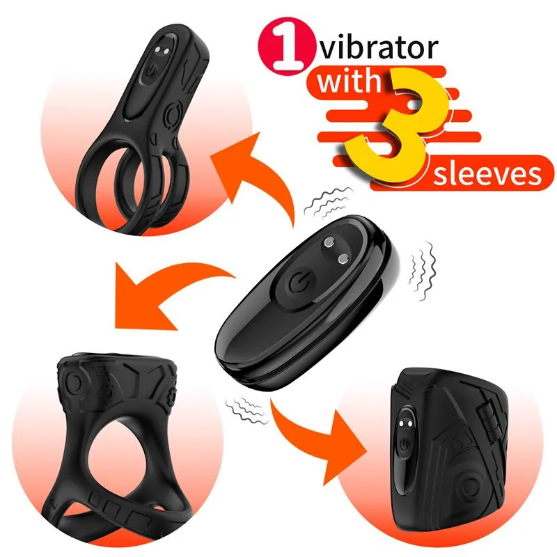 Masturbador Vibratório Urban Sky Conjunto com Anéis e Mangas