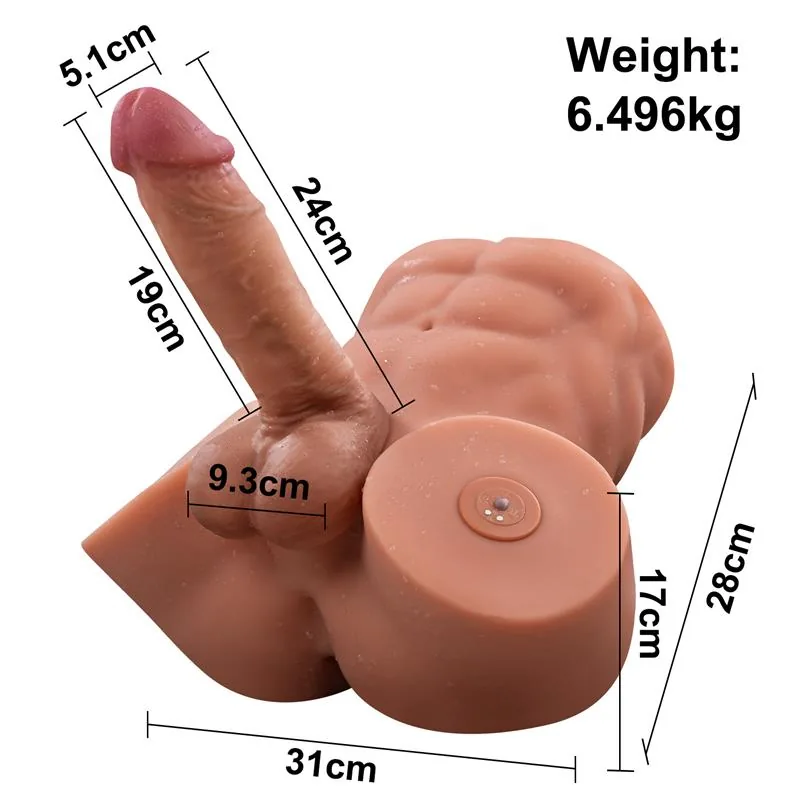 Masturbador Semi-Torso com Vaivém e Dildo Desmontável Gretel Xise 6 kg — vista 12 de 12