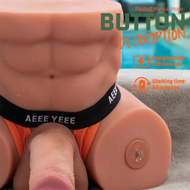Masturbador Semi-Torso com Vaivém e Dildo Desmontável Gretel Xise 6 kg — vista 8 de 12
