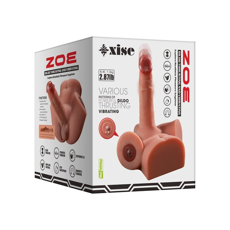 Masturbador Semi-Torso com Vibração, Vaivém e Pénis Zoe Xise 1,3 kg — vista 3 de 15