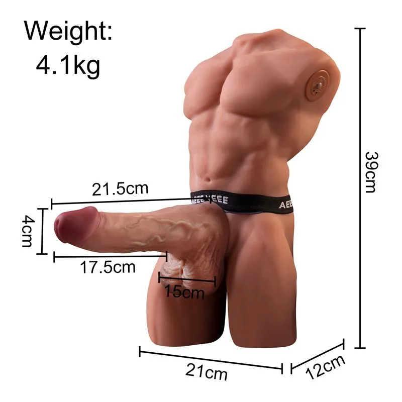Masturbador Torso com Vaivém e Dildo Amovível Ely Xise 4,1 kg — vista 12 de 12