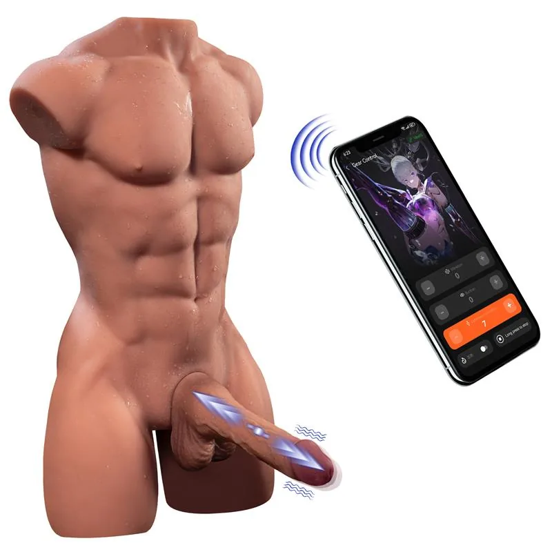 Masturbador Torso Masculino com Vaivém, App e Dildo Desmontável Henry Xise 15,7 kg