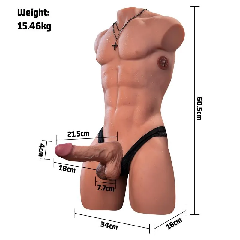 Masturbador Torso Masculino com Vaivém, App e Dildo Desmontável Henry Xise 15,7 kg — vista 10 de 10