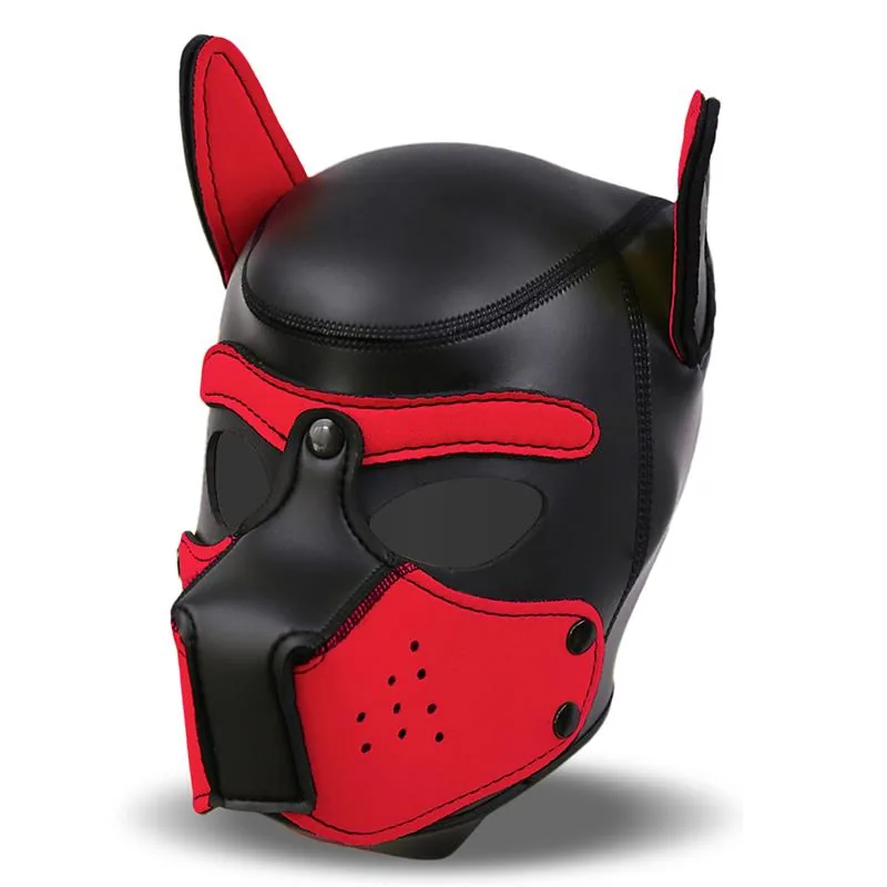 Máscara de Cão Hound Intoyou Neoprene Preta e Vermelha — vista 2 de 3