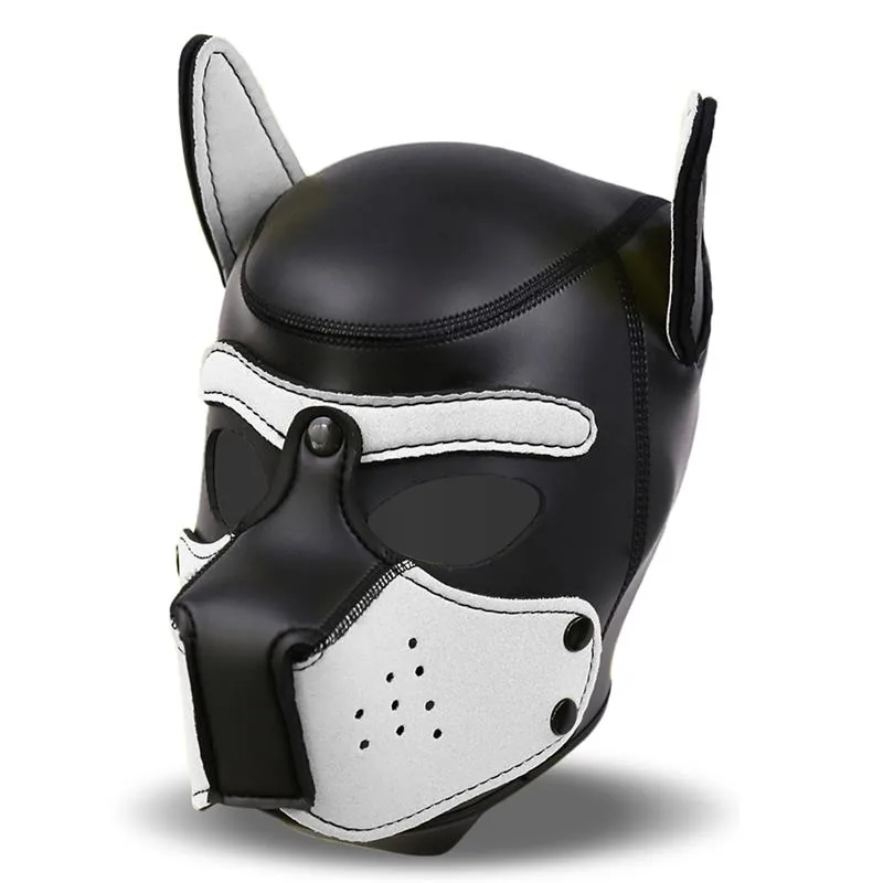 Máscara de Cão Hound Neopreno Intoyou Preta e Branca — vista 2 de 3