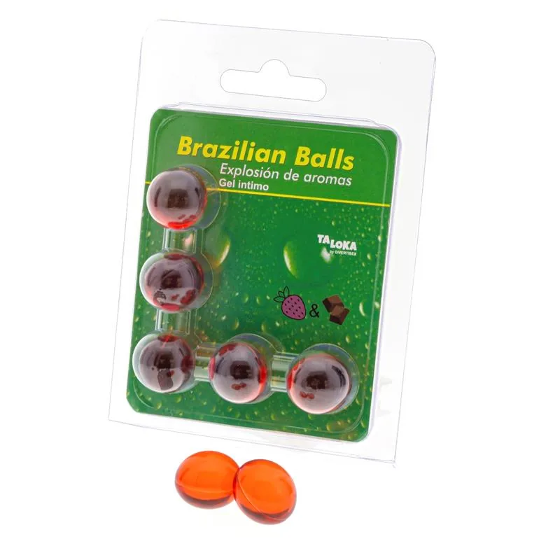 Óleo de Massagem Brazilian Balls Morango e Chocolate — 5 Bolas