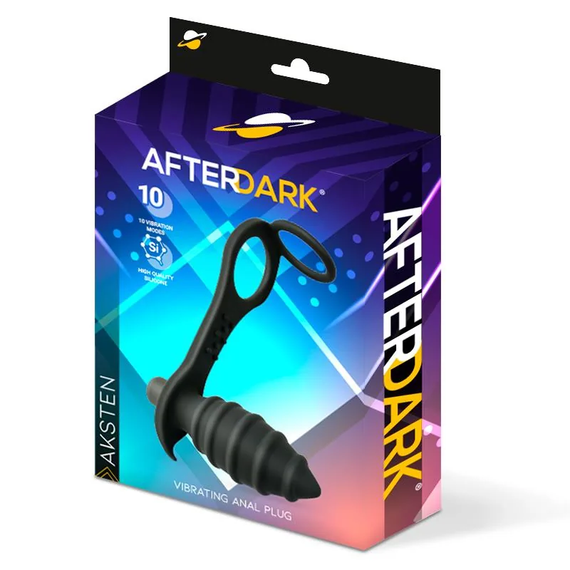 Plug Anal Aksten com Vibração e Anel para Testículos Afterdark — vista 4 de 4