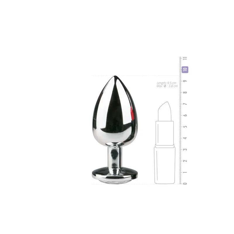 Plug Anal de Alumínio Easytoys N.º 6 Prateado e Transparente — vista 3 de 4