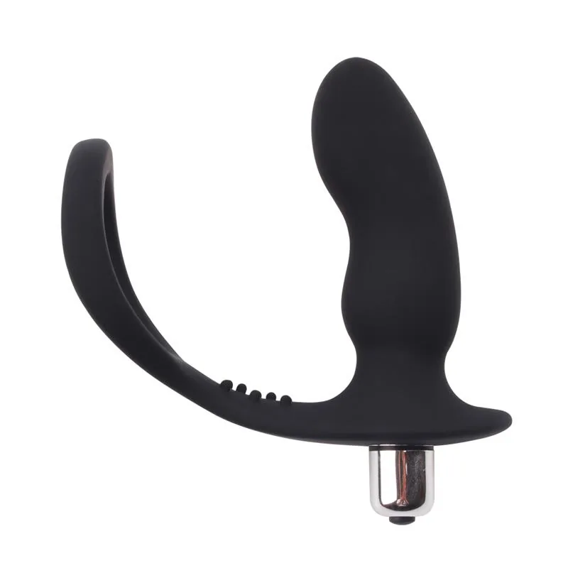 Plug Anal com Anel para o Pénis Preto Chisa