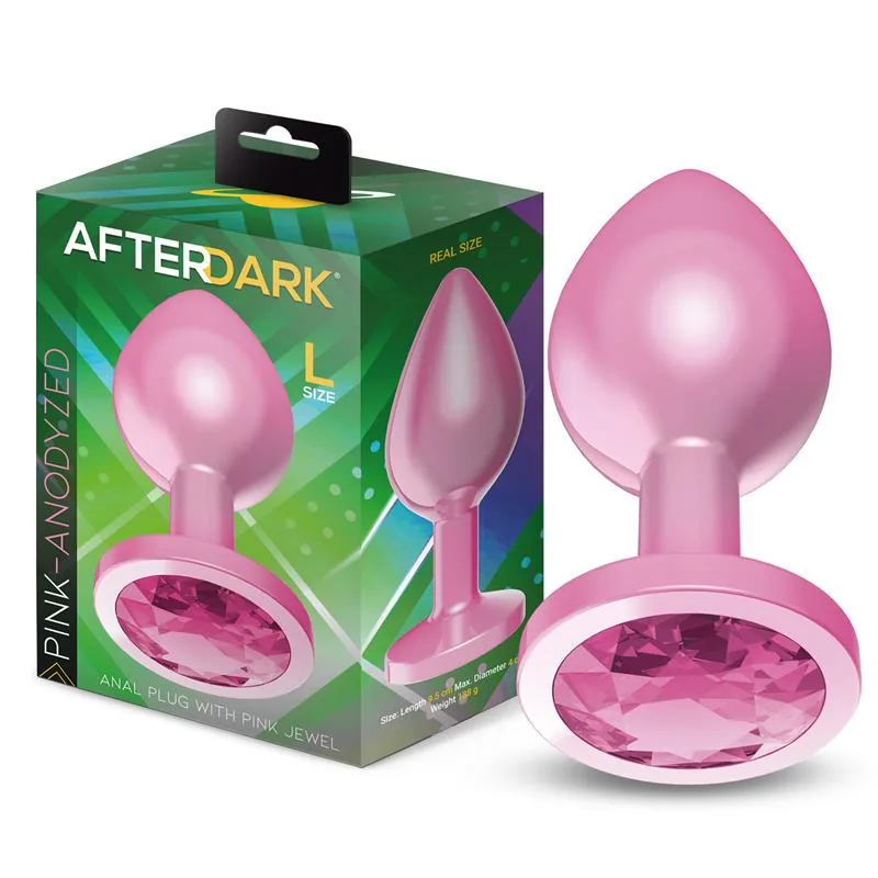 Plug Anal Anodizado Rosa com Rosa na Base Afterdark Tamanho L