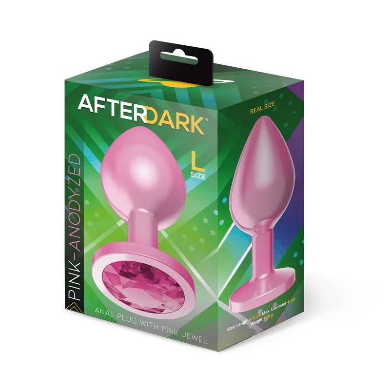 Plug Anal Anodizado Rosa com Rosa na Base Afterdark Tamanho L — vista 4 de 4