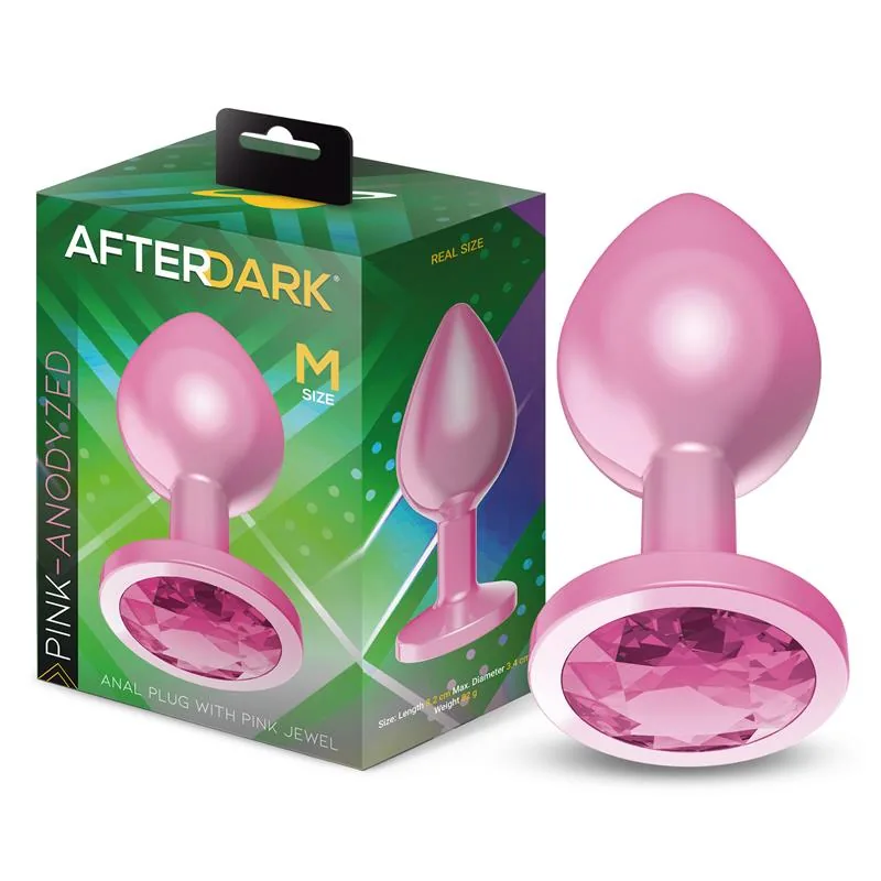 Plug Anal Anodizado Rosa com Joia Afterdark Tamanho M