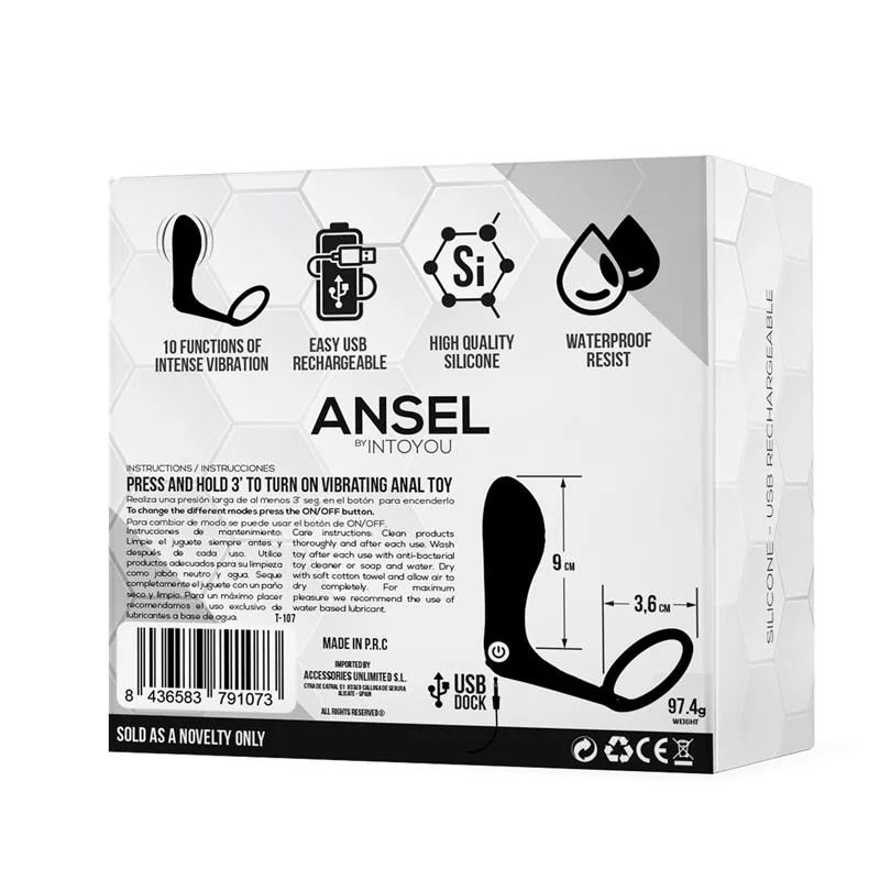 Plug Anal Ansel com Vibração e Anel em Silicone Tardenoche — vista 5 de 5