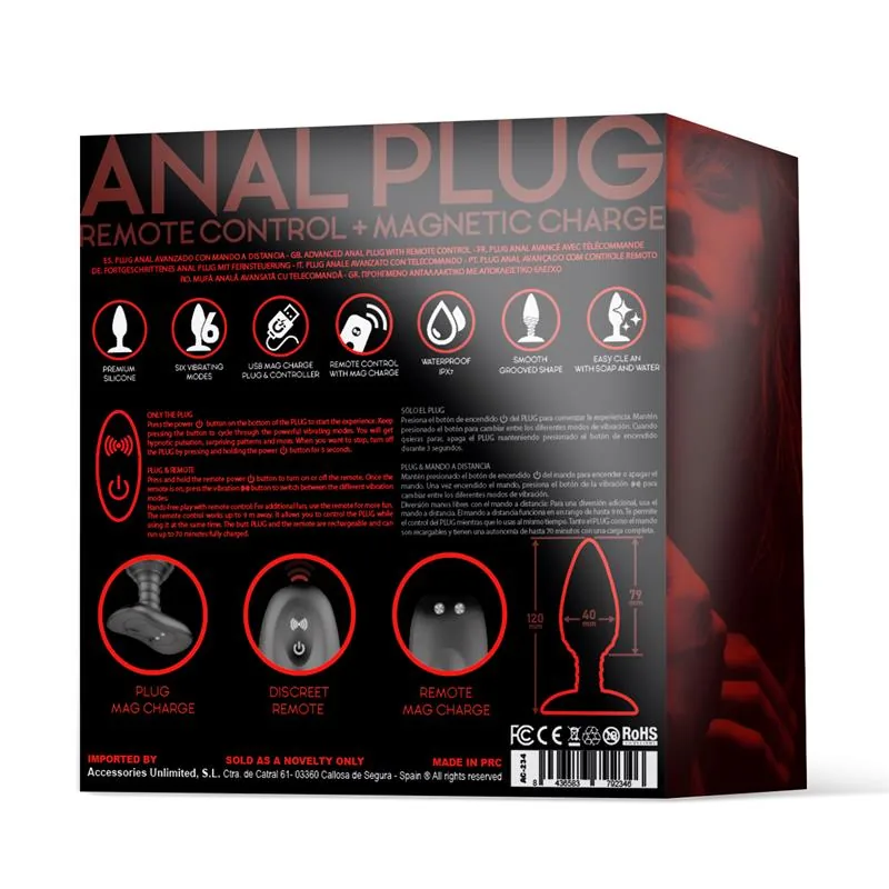 Plug Anal Asher com Comando à Distância Preto Action — vista 3 de 9