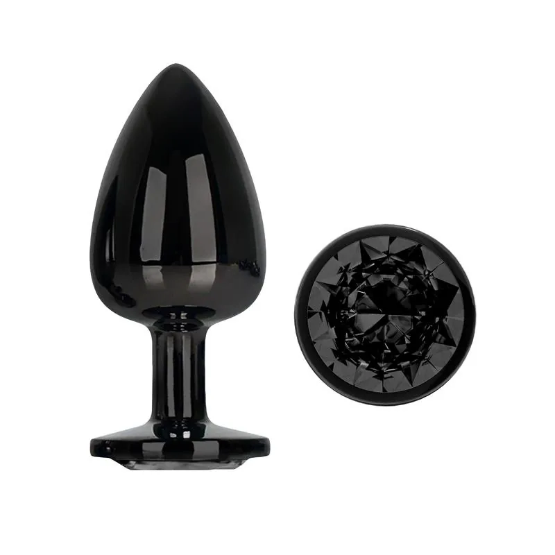 Plug Anal Blackgem Metálico com Joia Afterdark Tamanho L Preto — vista 2 de 5