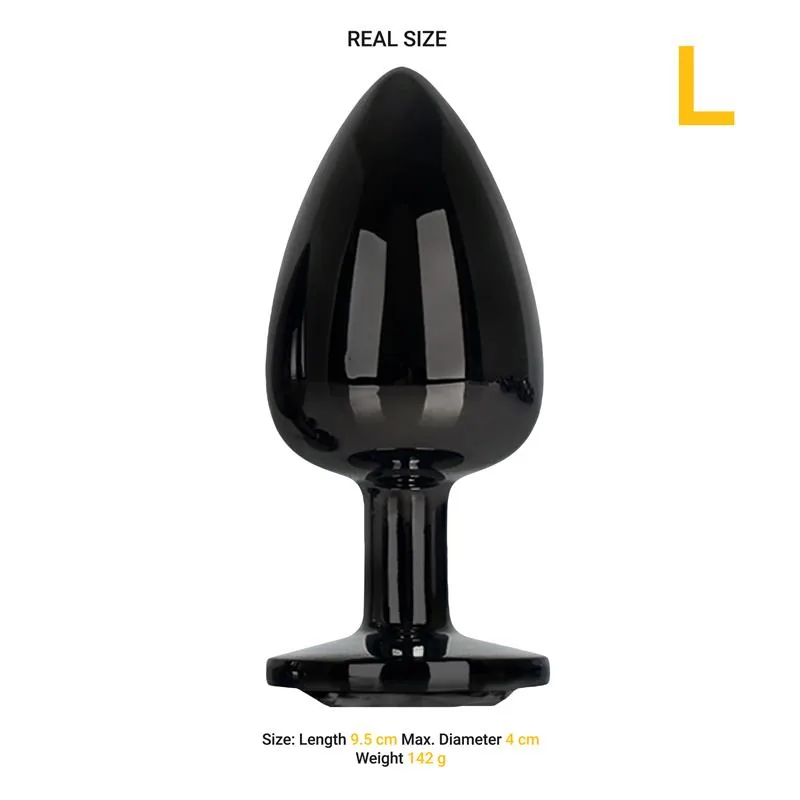Plug Anal Blackgem Metálico com Joia Afterdark Tamanho L Preto — vista 4 de 5