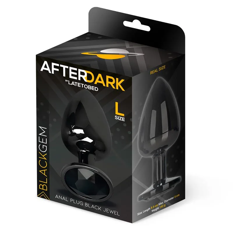 Plug Anal Blackgem Metálico com Joia Afterdark Tamanho L Preto — vista 5 de 5