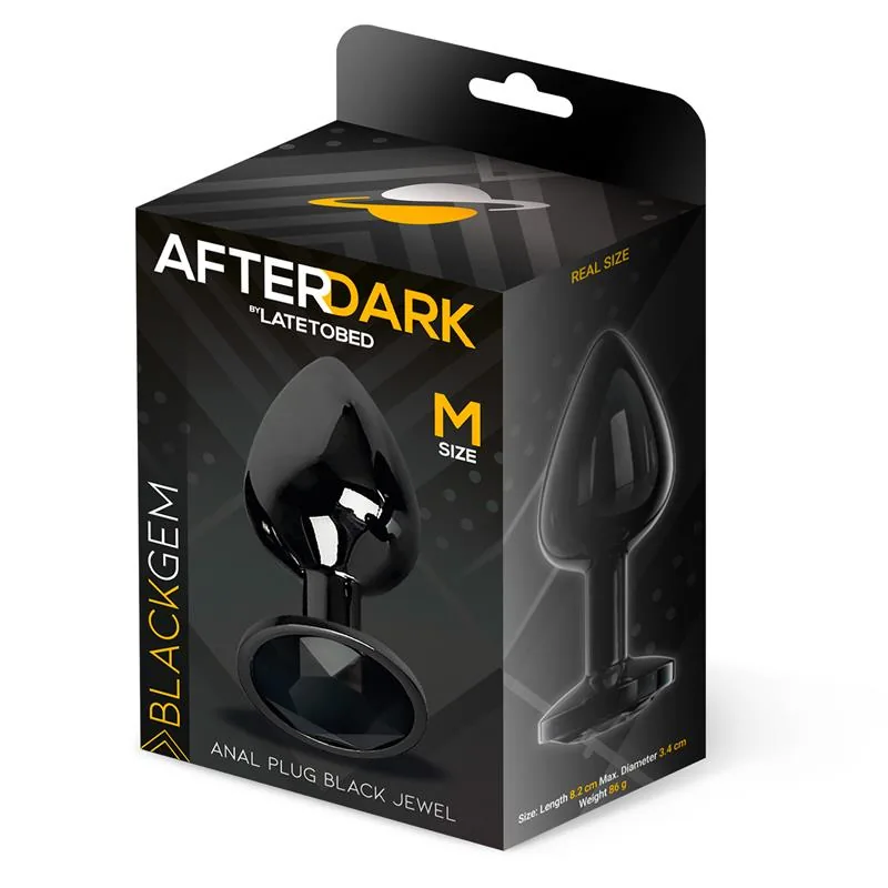Plug Anal Blackgem Metálico com Joia Afterdark Tamanho M Preto — vista 5 de 5
