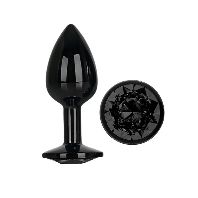Plug Anal Blackgem Metálico com Joia Afterdark Tamanho S Preto — vista 2 de 5