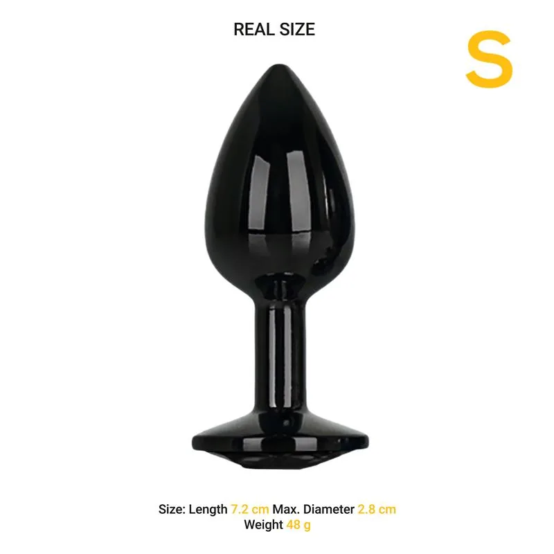 Plug Anal Blackgem Metálico com Joia Afterdark Tamanho S Preto — vista 4 de 5
