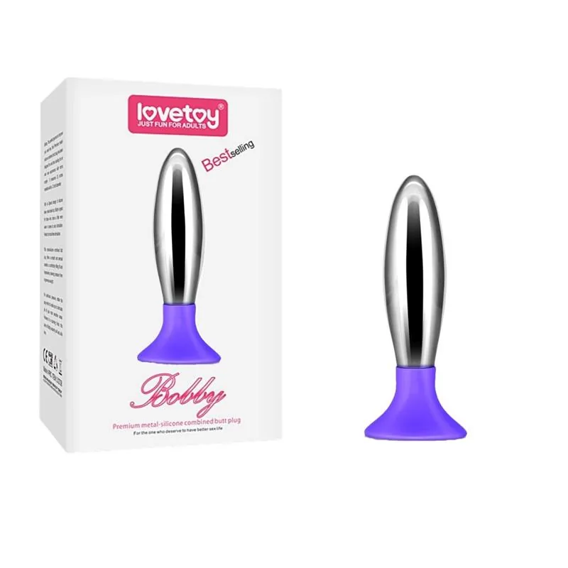 Plug Anal Bobby Metal e Silicone Lovetoy Roxo — vista 2 de 2
