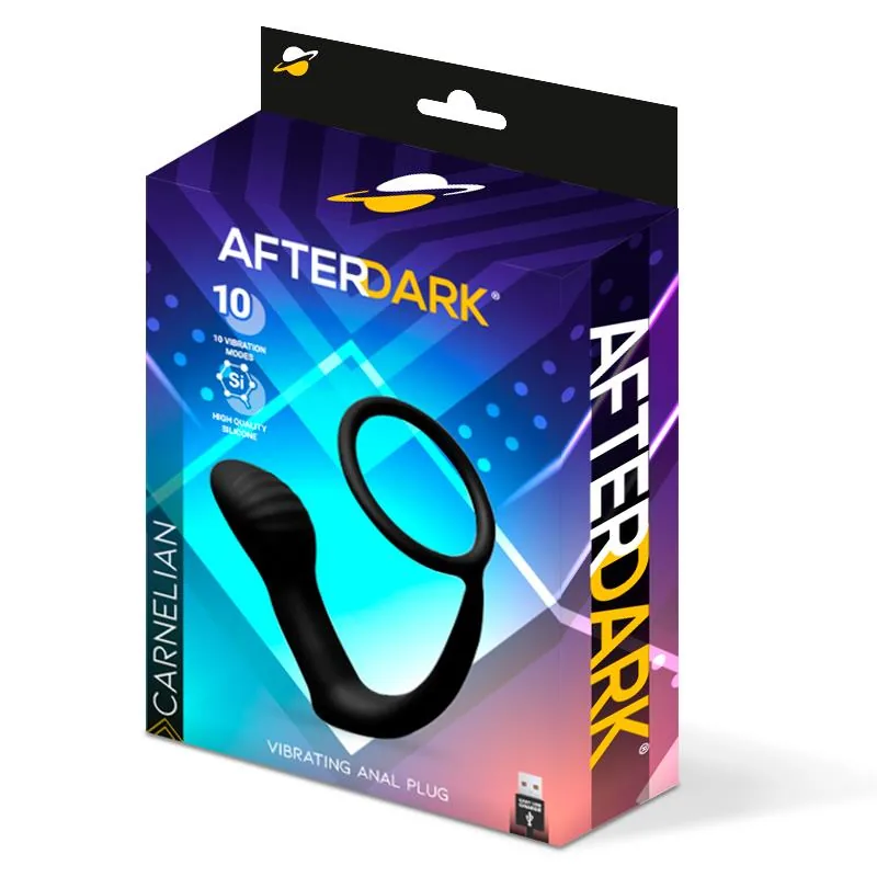 Plug Anal Carnelian com Vibração e Anel para o Pénis Afterdark — vista 4 de 4
