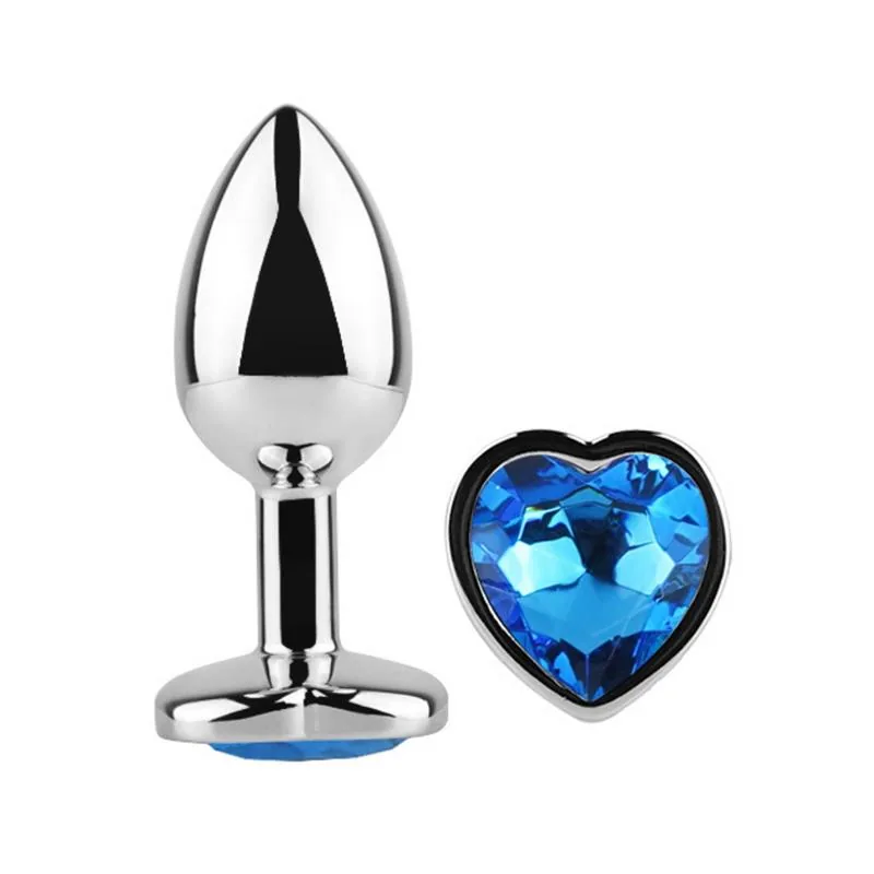 Plug Anal com Joia de Coração Afterdark Azul Safira Tamanho L — vista 3 de 6