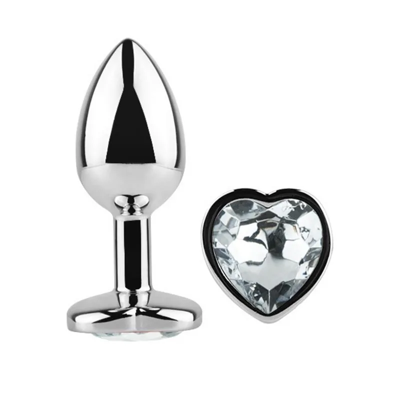 Plug Anal com Joia de Coração Afterdark Branco Tamanho L — vista 3 de 7