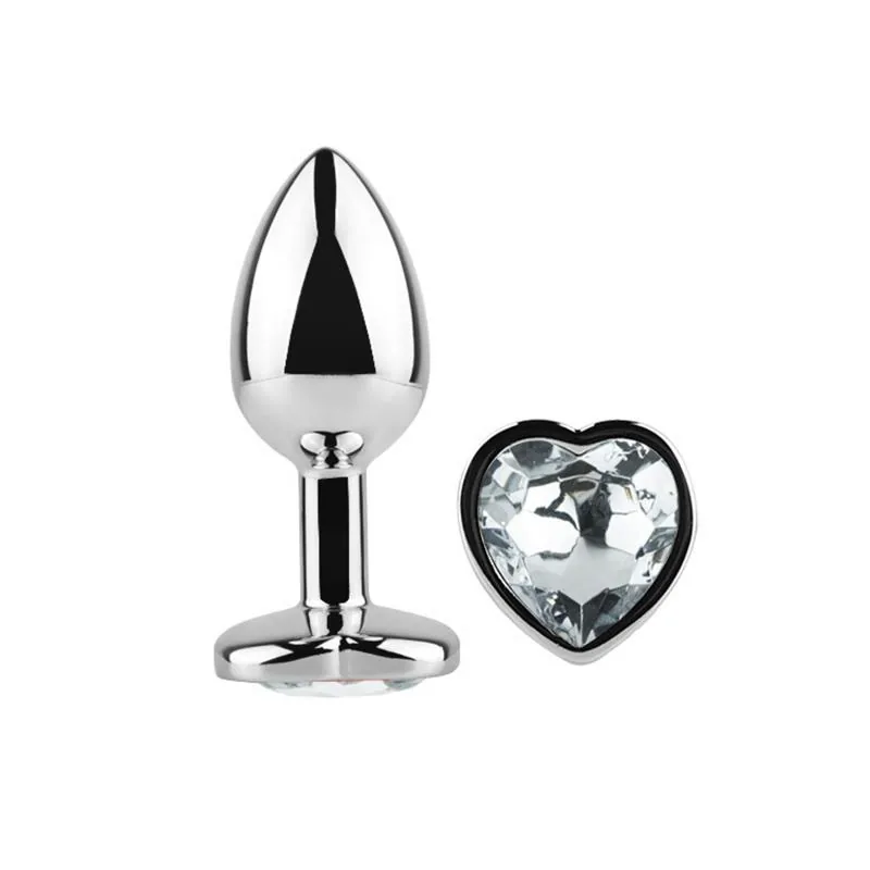 Plug Anal com Joia de Coração Afterdark Branco Tamanho M — vista 3 de 7