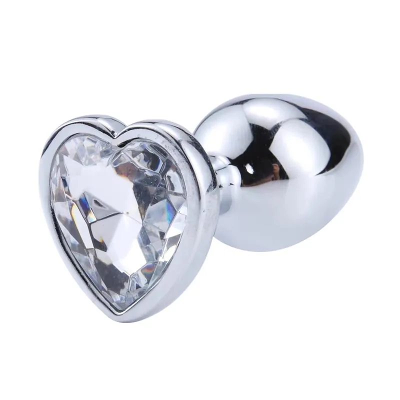 Plug Anal com Joia de Coração Afterdark Branco Tamanho M — vista 5 de 7