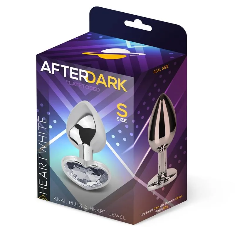 Plug Anal com Joia de Coração Afterdark Branco Tamanho S — vista 2 de 7