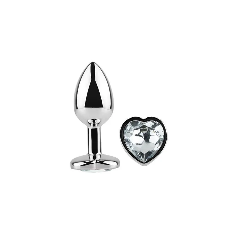 Plug Anal com Joia de Coração Afterdark Branco Tamanho S — vista 3 de 7