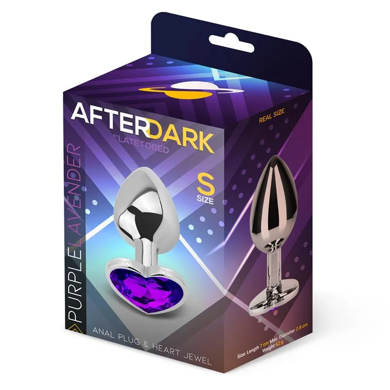 Plug Anal com Joia de Coração Afterdark Roxo Lavanda Tamanho S — vista 2 de 6