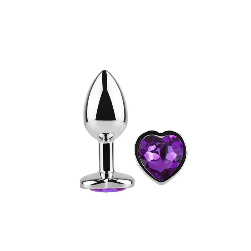 Plug Anal com Joia de Coração Afterdark Roxo Lavanda Tamanho S — vista 3 de 6