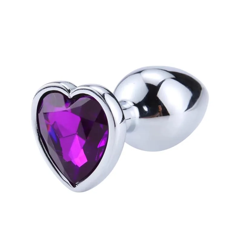 Plug Anal com Joia de Coração Afterdark Roxo Lavanda Tamanho S — vista 4 de 6