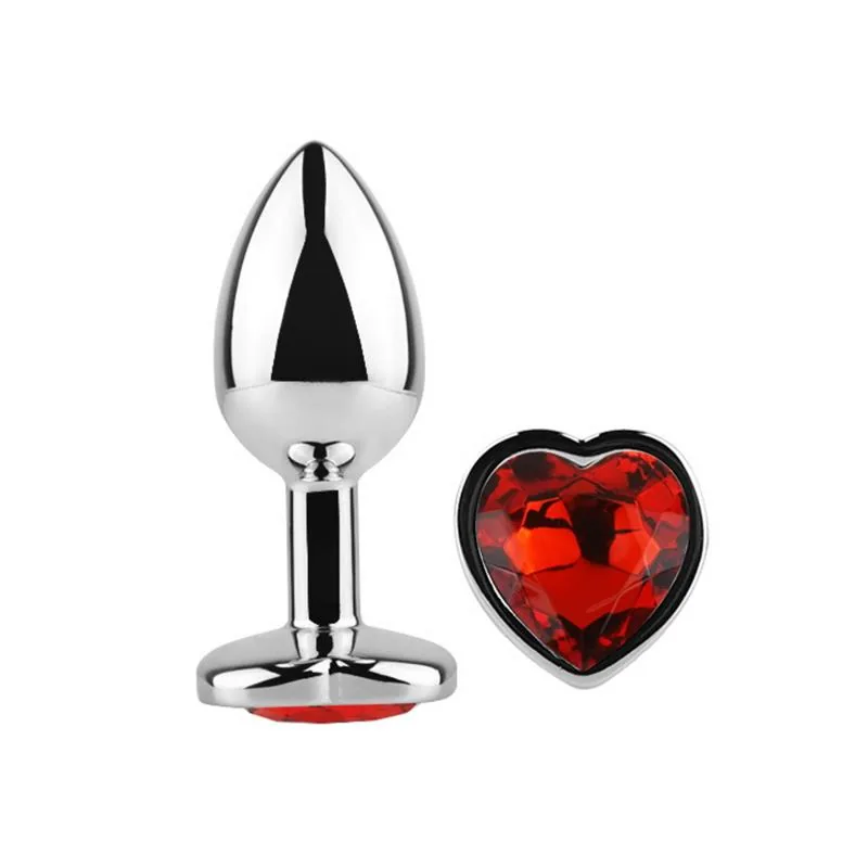 Plug Anal com Joia de Coração Afterdark Vermelho Escarlate Tamanho M — vista 3 de 6