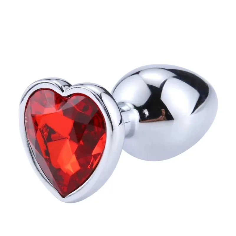 Plug Anal com Joia de Coração Afterdark Vermelho Escarlate Tamanho M — vista 4 de 6