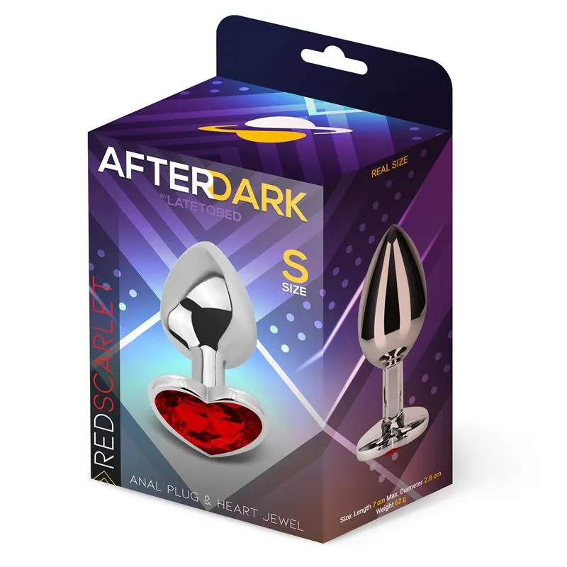 Plug Anal com Joia de Coração Afterdark Vermelho Escarlate Tamanho S — vista 2 de 6