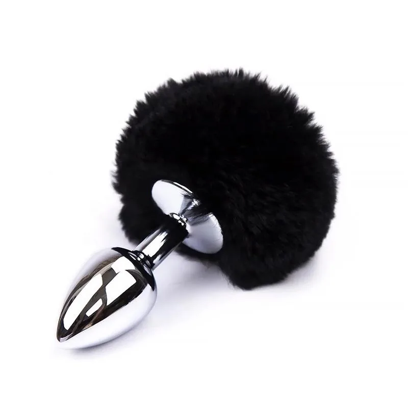 Plug Anal com Pompom Afterdark Preto Tamanho S