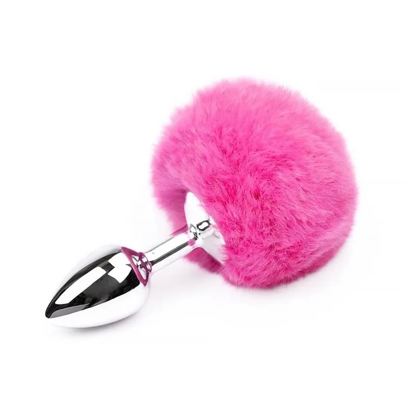 Plug Anal com Pompom Afterdark Rosa Tamanho S